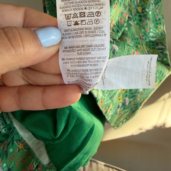 Boden Floral Green Puff Sleeve Dress - Picture 7 of 7